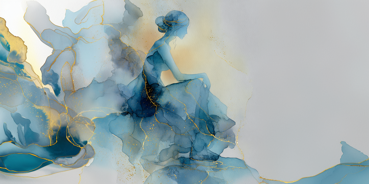 Aquarelle d'une femme apaisée aux épaules relâchées, hypnose contre l'anxiété et le stress à Paris